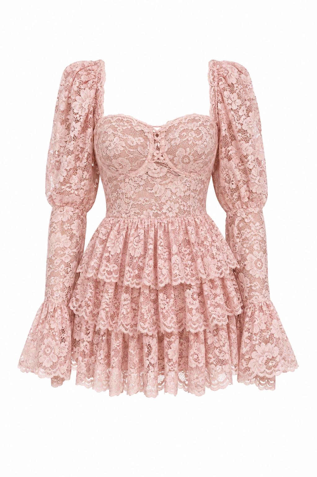Рокля Lace Pink 4